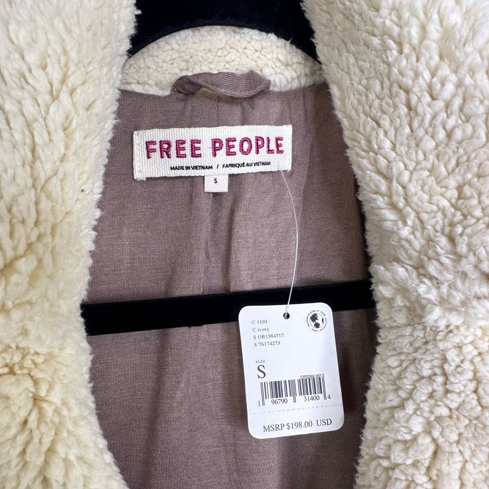 NWT‎ Free People Joplin Cozy Jacket Ivory Size Small - Picture 9 of 9